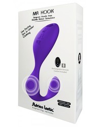 Adrien Lastic Mr. Hook Strap-On: Bunny-Vibrator, lila
